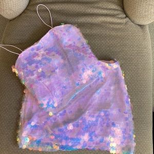 Two piece sequins party outfit